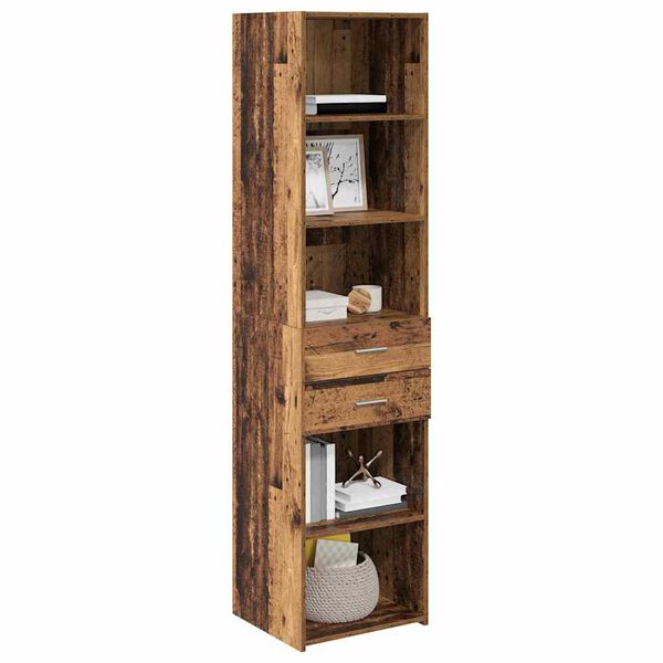 vidaXL Highboard z szufladą Stare drewno 45 x 42,5 x 185 cm