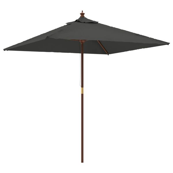 vidaXL Parasol ogrodowy na drewnianym słupku, antracyt, 198x198x231 cm
