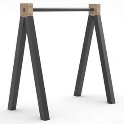Nordlinger Stojak Aspen, 70x30x73 cm, drewno i metal, czarny