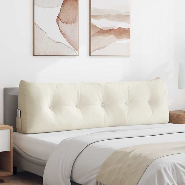 vidaXL Poduszka na plecy Kremowy 160 x 24 x 50 cm Aksamit
