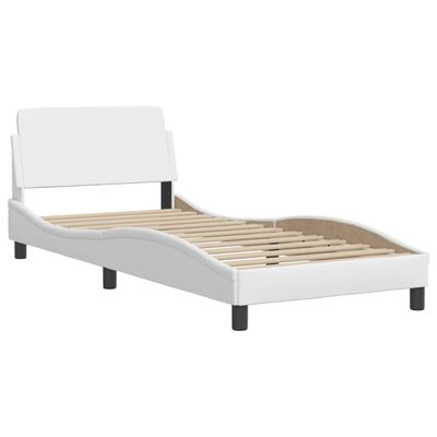 vidaXL Rama łóżka z LED, biała, 80x200 cm, sztuczna skóra