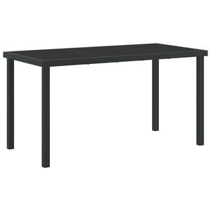 vidaXL St&oacute;ł Ogrodowy Czarny 140 x 70 x 73 cm Metal