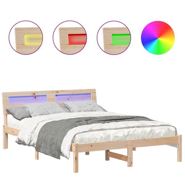 vidaXL Ramka ł&oacute;żka Brązowy 120 x 200 cm Lite drewno sosnowe