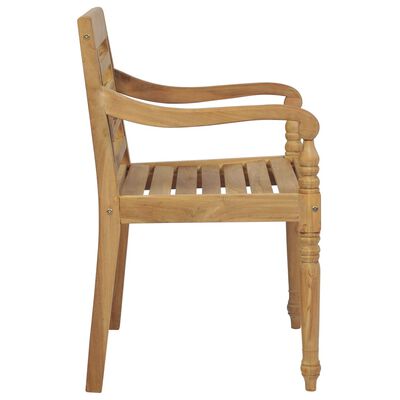 vidaXL Krzesła Batavia z poduszkami taupe, 2 szt., lite drewno tekowe