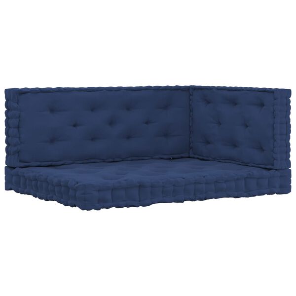 vidaXL Poduszki na podłogę lub palety 2 szt., jasnogranatowe, bawełna