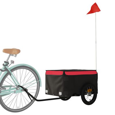 vidaXL Przyczepka rowerowa, czarno-czerwona, 30 kg, żelazo