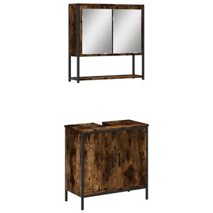 vidaXL 2-częściowy zestaw mebli łazienkowych, przydymiony dąb