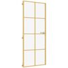 vidaXL Drzwi wewnętrzne, złote, 93x201,5 cm, szkło i aluminium