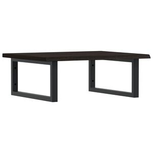 vidaXL P&oacute;łka ścienna pod umywalkę, stal i lite drewno dębowe