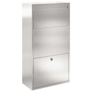 vidaXL Skrzynka na przesyłki Srebrny 44 x 22 x 82 cm Stal nierdzewna