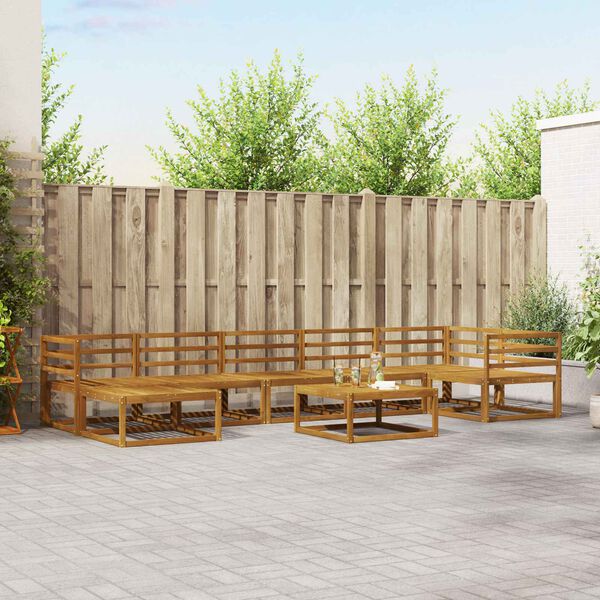 vidaXL Zestaw sof na zewnątrz 8 pcs Naturalny Lite Drewno Akacji