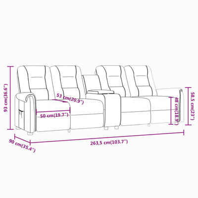 vidaXL Rozkładany fotel masujący z uchwytem, 4-os., kremowy