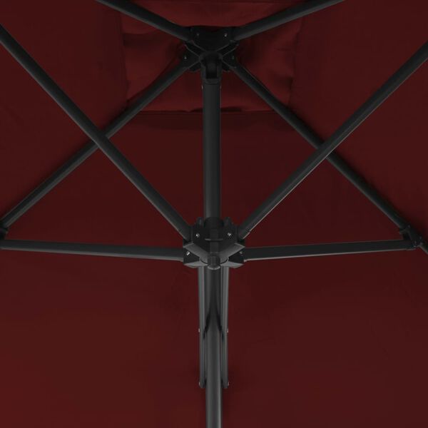 vidaXL Parasol ogrodowy na stalowym słupku, bordowy, 250x250x230 cm
