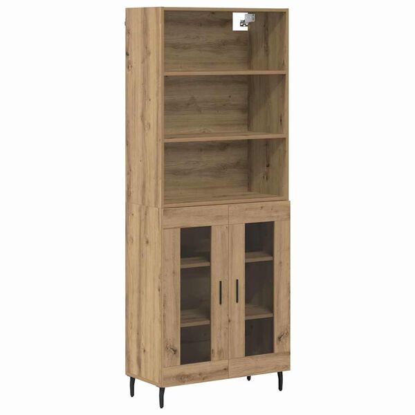 vidaXL Highboard Dąb rzemieślniczy 69,5 x 34 x 180 cm
