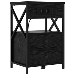 vidaXL Szafka Nocna Czarny Dąb 40 x 31 x 60 cm Drewno inżynieryjne