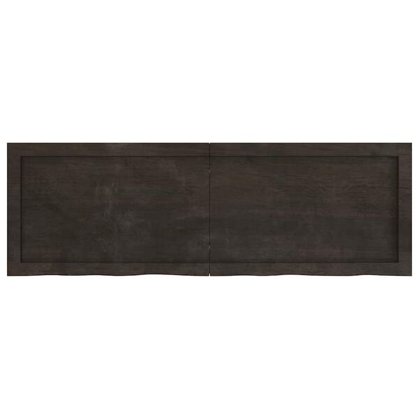 vidaXL P&oacute;łka, ciemnobrązowa, 120x40x(2-6) cm, wykończone drewno dębowe