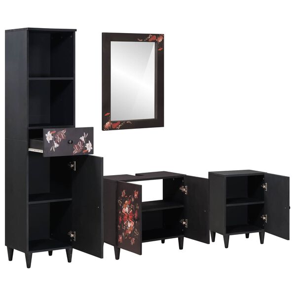 vidaXL Zestaw Szafek Łazienkowych z szufladą 4 pcs Drewno z mango