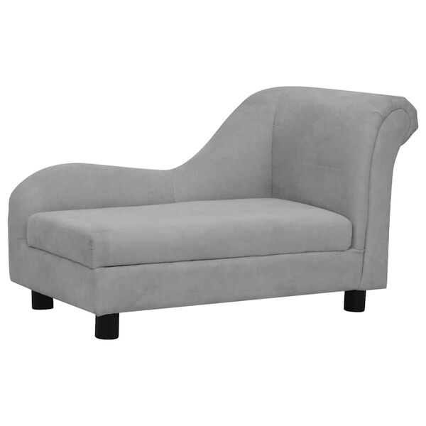 vidaXL Sofa dla psa, z poduszką, szara, 83x44x44 cm, pluszowa