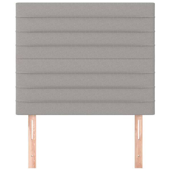 vidaXL Zagł&oacute;wek jasnoszary 90x5x118/128 cm tkanina