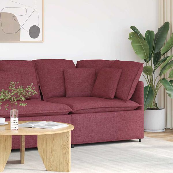 vidaXL Modułowy Narożnik Sofa z Poduszkami Wino Czerwone 100 cm