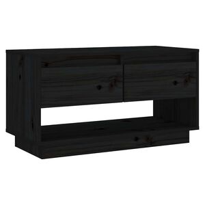 vidaXL Szafka pod telewizor, czarna, 74x34x40 cm, lite drewno sosnowe
