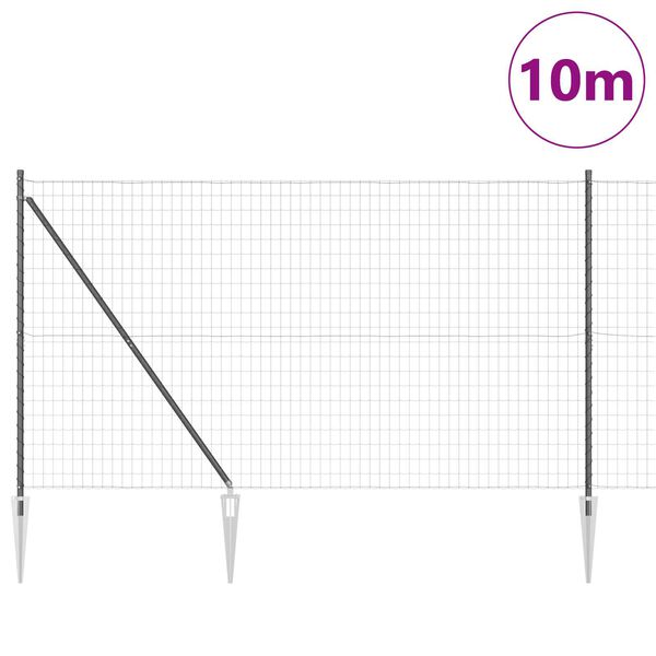 vidaXL Ogrodzenie z słupkiem Szary 1,5 x 10 m Stal i PVC