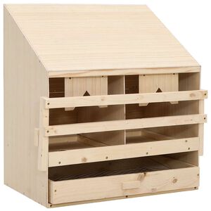 vidaXL Gniazdo dla kur, 2 przegrody, 63x40x65 cm, lite drewno sosnowe