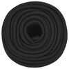 vidaXL Linka żeglarska, czarna jednolita, 12 mm, 250 m, polipropylen