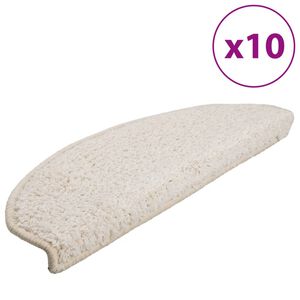 vidaXL Maty na schody 10 szt. 65x21x4 cm Białe p&oacute;łokrągłe duże