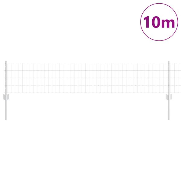 vidaXL Ogrodzenie z słupkiem Srebrny 0,4 x 10 m Stal