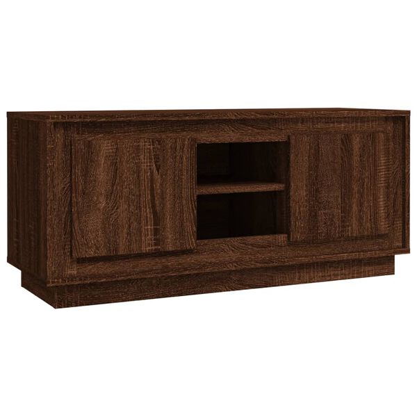 vidaXL Szafka pod TV, brązowy dąb 102x35x45 cm materiał drewnopochodny
