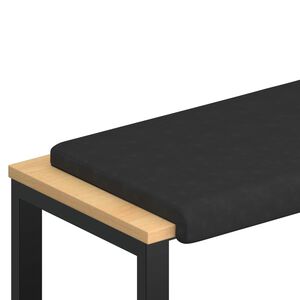 vidaXL Poduszka na ławkę Mikrofibra Czarny Głębokość 35 cm