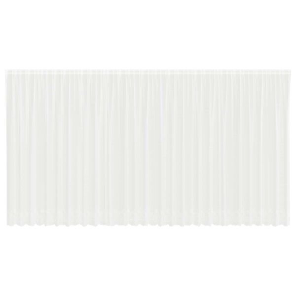 vidaXL Firanka Koronkowa z zasłonami Biały 220 x 750 cm Poliester