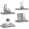 vidaXL P&oacute;łki ścienne, 4 szt., szare, 40x23x3,8 cm, MDF