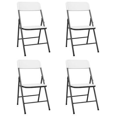 vidaXL Składane krzesła ogrodowe, 4 szt., HDPE, białe