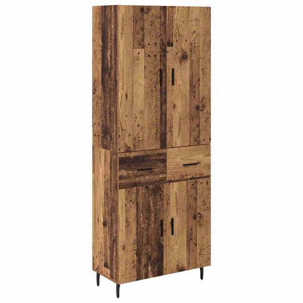 vidaXL Highboard 2 pcs Stare drewno Drewno inżynieryjne i szkło