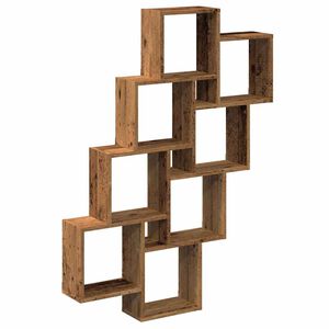 vidaXL P&oacute;łka ścienna w formie kostek, stare drewno, 90x15x119,5 cm