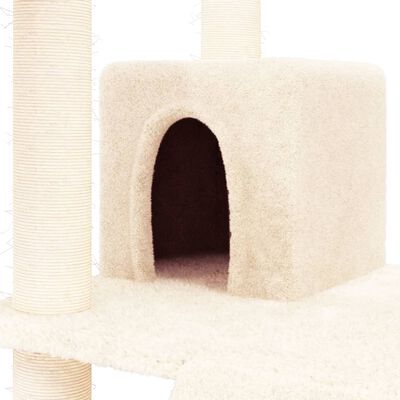 vidaXL Drapak dla kota z sizalowymi słupkami, kremowy, 83 cm