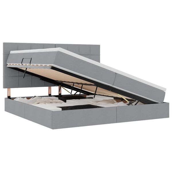 vidaXL Ł&oacute;żko z miejscem na przechowywanie i materacem 200 x 200 cm