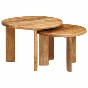 vidaXL Nesting Stoły Kawowe 2 pcs Brązowy Drewno z mango