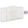vidaXL Kosze gabionowe, 2 szt, 400x50x200/220 cm, galwanizowane żelazo