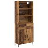 vidaXL Highboard z szufladą Stare drewno 69,5 x 32,5 x 180 cm