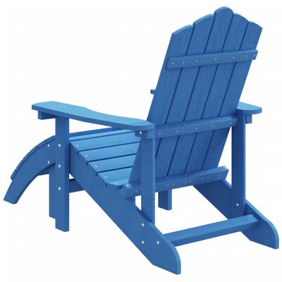 vidaXL Krzesło Adirondack z podnóżkiem, HDPE, morski błękit