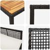vidaXL Zestaw do jadalni w ogrodzie 7 pcs Czarny polirattan