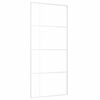 vidaXL Drzwi przesuwne, szkło ESG i aluminium, 90x205 cm, białe