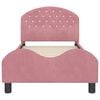 vidaXL Łóżko Dziecięce z Ramą i Zagłówkiem Różowy 80 x 160 cm Aksamit