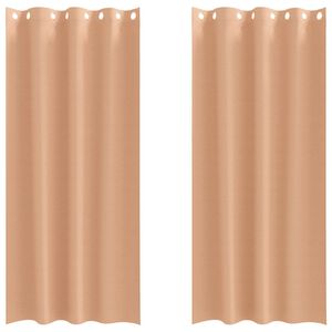 vidaXL Firany blackout z k&oacute;łkami 2 szt. Jasny Brąz 245 x 140 cm