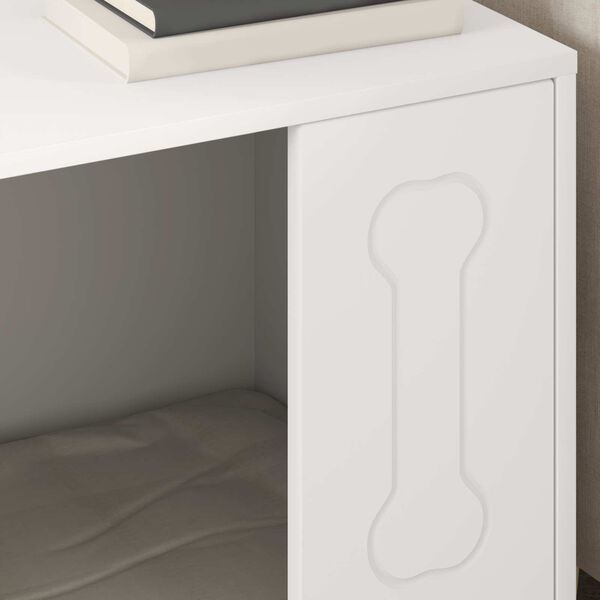 vidaXL Domek dla Ps&oacute;w Biały 44 x 42 x 49 cm Materiał drewnopochodny