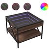 vidaXL Stolik kawowy z LED Infinity, brązowy dąb, 50x50x38 cm
