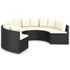 vidaXL 6-częściowa sofa ogrodowa z poduszkami, rattan PE, czarna